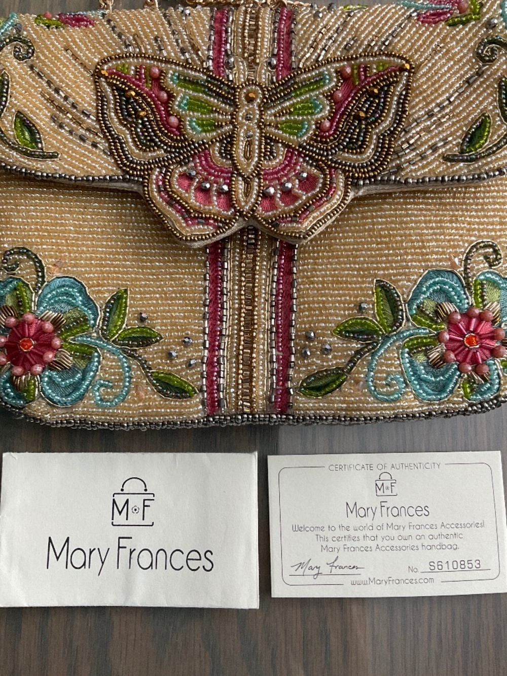 MARY FRANCES GORGEOUS BUTTERFLY CROSSBODY/CLUTCH BAG. LIKE NEW!! - Picture 5 of 10